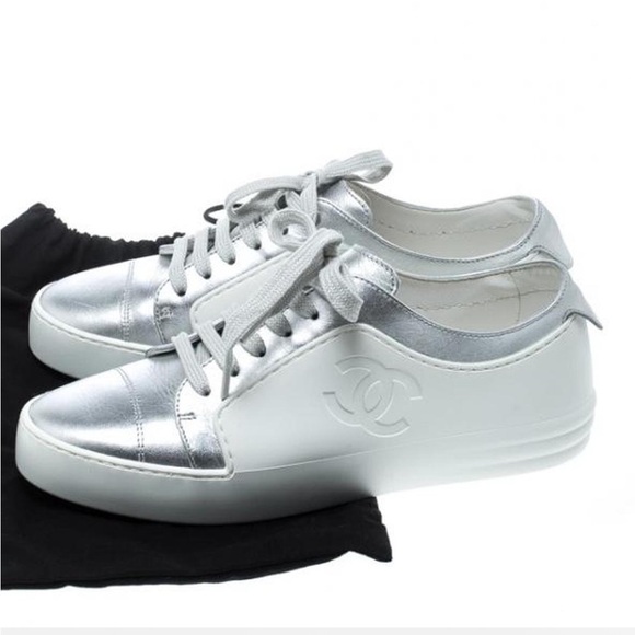 Chanel Silver Women's Sneakers - Picture 1 of 7